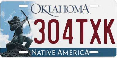 OK license plate 304TXK
