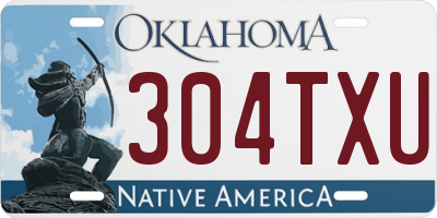 OK license plate 304TXU