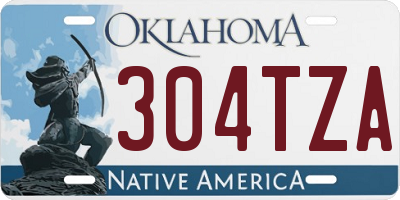 OK license plate 304TZA