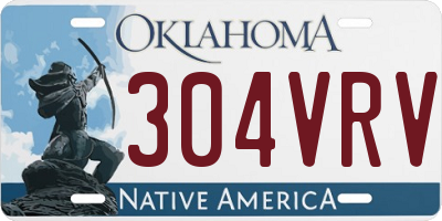 OK license plate 304VRV