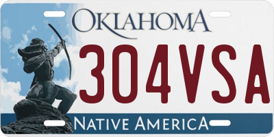OK license plate 304VSA
