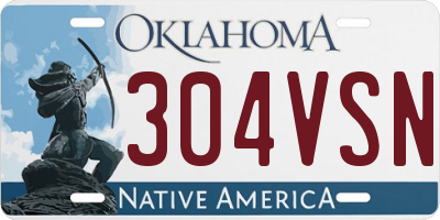 OK license plate 304VSN
