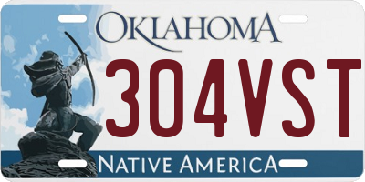OK license plate 304VST