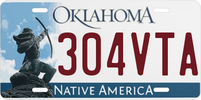 OK license plate 304VTA