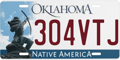OK license plate 304VTJ