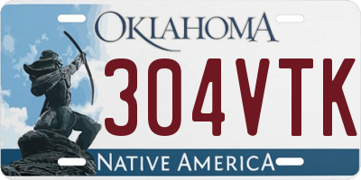OK license plate 304VTK