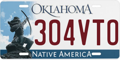 OK license plate 304VTO