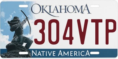 OK license plate 304VTP