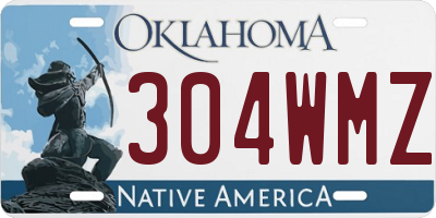 OK license plate 304WMZ