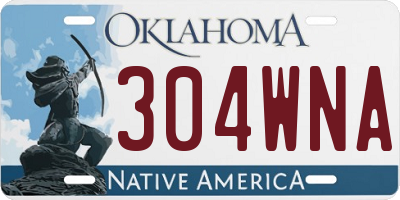 OK license plate 304WNA