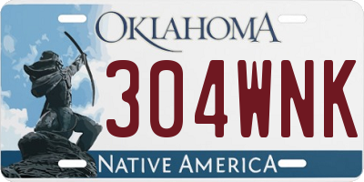 OK license plate 304WNK