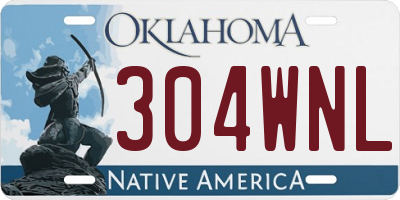 OK license plate 304WNL