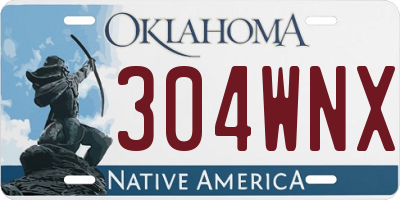 OK license plate 304WNX