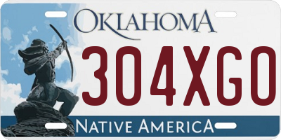 OK license plate 304XGO