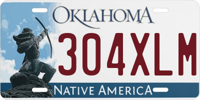 OK license plate 304XLM