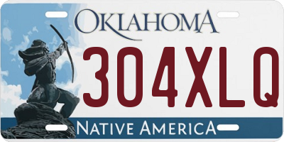 OK license plate 304XLQ