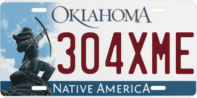 OK license plate 304XME