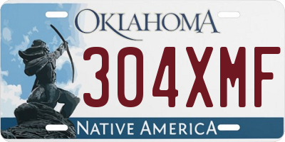 OK license plate 304XMF