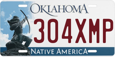 OK license plate 304XMP