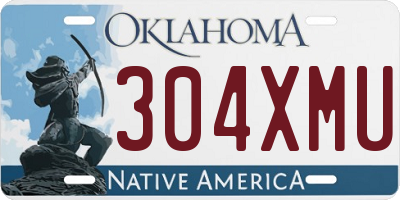 OK license plate 304XMU