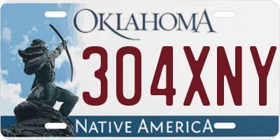 OK license plate 304XNY