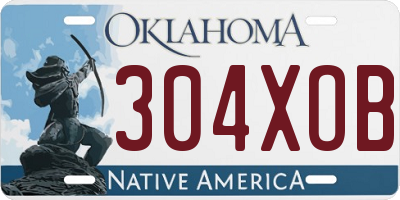 OK license plate 304XOB