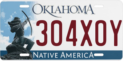 OK license plate 304XOY