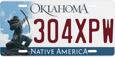 OK license plate 304XPW