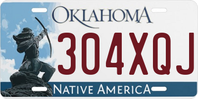 OK license plate 304XQJ