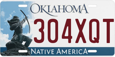 OK license plate 304XQT