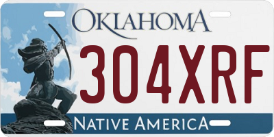 OK license plate 304XRF