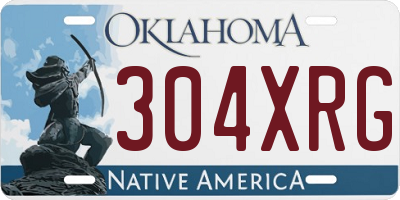 OK license plate 304XRG