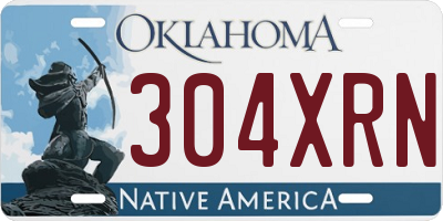 OK license plate 304XRN
