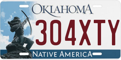 OK license plate 304XTY