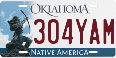 OK license plate 304YAM