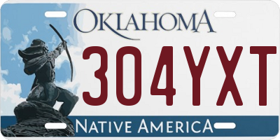 OK license plate 304YXT