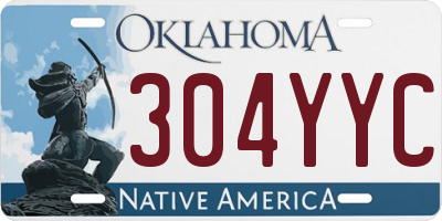OK license plate 304YYC