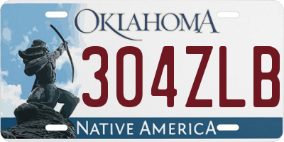 OK license plate 304ZLB