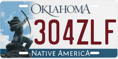 OK license plate 304ZLF