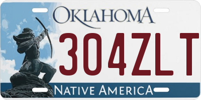 OK license plate 304ZLT