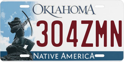 OK license plate 304ZMN