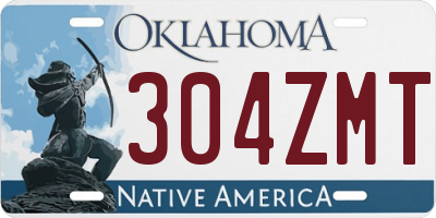 OK license plate 304ZMT