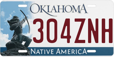OK license plate 304ZNH