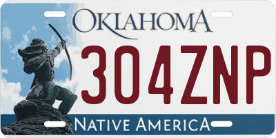 OK license plate 304ZNP