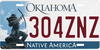 OK license plate 304ZNZ