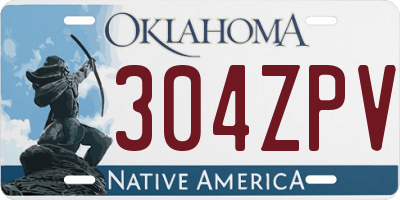 OK license plate 304ZPV