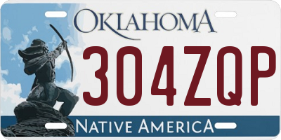 OK license plate 304ZQP