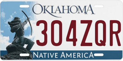 OK license plate 304ZQR