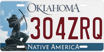 OK license plate 304ZRQ