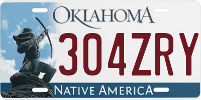 OK license plate 304ZRY